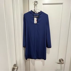 Brand New with tag Mango Long sleeve Dress in Dark Blue Size 2